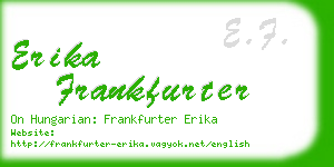 erika frankfurter business card